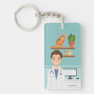 Porte-clés Vétérinaire Docteur Clinique Vétérinaire Homme Ave