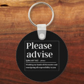 Porte-clés Veuillez Aviser La Définition Drôle (Recto)