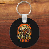 Porte-clés Viande fumée attraper poisson répéter barbecue pap (Recto)