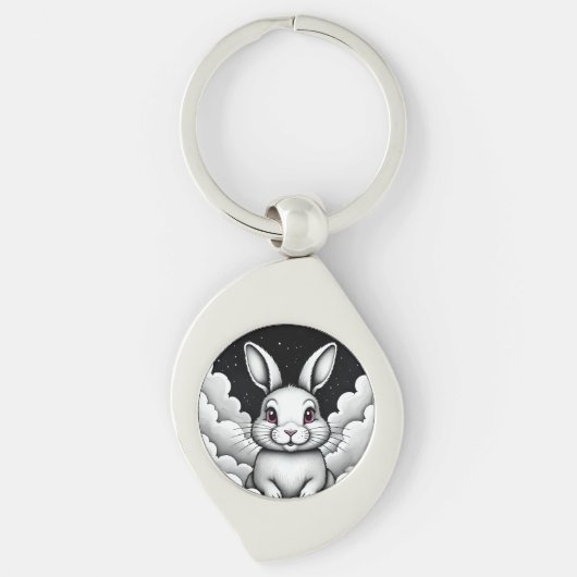 Porte-clés Vibes célestes relaxantes Lapin Céleste (Devant)