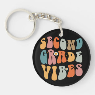 Porte-clés Vibes de 2e année Retour à l'école École groovy