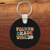 Porte-clés Vibes de 4e année - Équipe de 4e année Rétro 1er j (Verso)