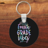 Porte-clés Vibes De 4E Année Retour À L'École Teacheurs De Te (Verso)
