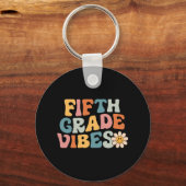 Porte-clés Vibes de 5e année - Équipe de 5e année Rétro 1er j (Recto)