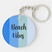 Porte-clés Vibes De Plage, Bleues (Dos)