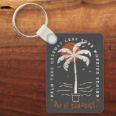 Porte-clés Vibes de plage Tropical Palm Tree Summer Sun Retro (Recto)