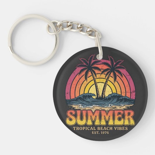 Porte-clés Vibes de plage tropicale - vacances de vacances d' (Devant)