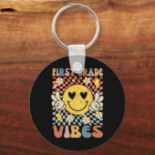 Porte-clés Vibes de première année 1ère année Retro Enseignan (Recto)