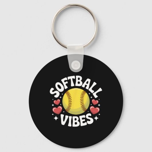 Porte-clés Vibes de softball Équipe de softball de lancer rap (Recto)