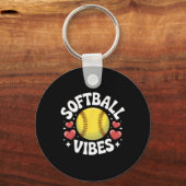 Porte-clés Vibes de softball Équipe de softball de lancer rap (Recto)