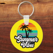 Porte-clés Vibes d'été avec design de palmiers (Verso)