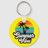Porte-clés Vibes d'été avec design de palmiers (Verso)