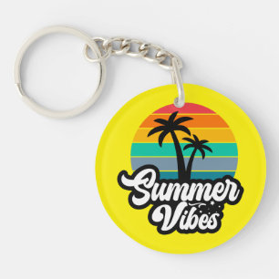 Porte-clés Vibes d'été avec design de palmiers