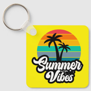 Porte-clés Vibes d'été avec design de palmiers