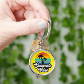 Porte-clés Vibes d'été avec design de palmiers (main)