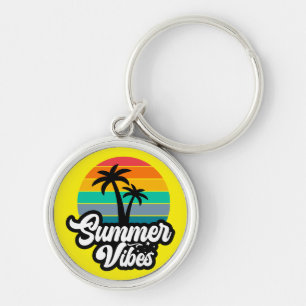 Porte-clés Vibes d'été avec design de palmiers