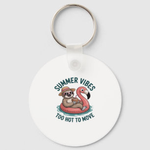Porte-clés Vibes d'été Sloth Funny Lazy Float
