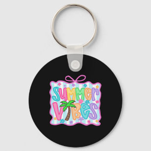 Porte-clés Vibes estivales girly Coquette Bow Vacances à la p