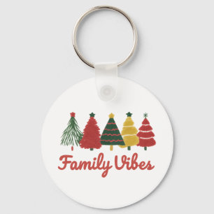Porte-clés Vibes Familiales – Conception d'Arbre de Noël Cosy