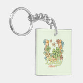 Porte-clés Vibes Lucky - Clovers colorés et fer à cheval d'or (Devant gauche)