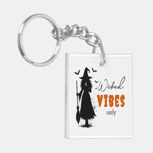Porte-clés "Vibes perdues seulement" - Sorcière noire Hallowe (Devant gauche)
