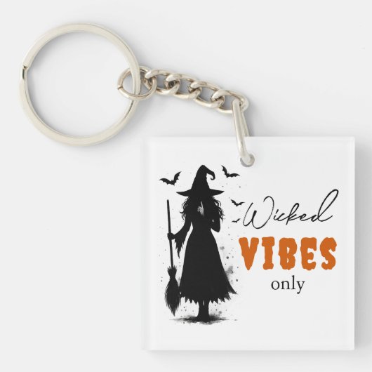 Porte-clés "Vibes perdues seulement" - Sorcière noire Hallowe (Devant)