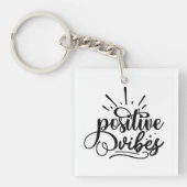 Porte-clés Vibes Positives Typographie Citation Motivationnel (Devant)