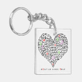 Porte-clés Vibes positives uniquement Conception cardiaque (Devant gauche)