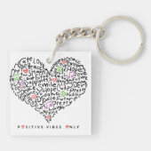 Porte-clés Vibes positives uniquement Conception cardiaque (Dos)