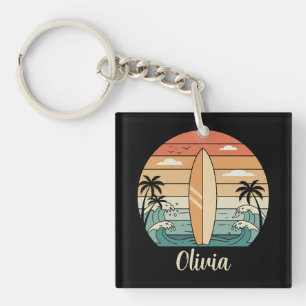 Porte-clés Vibes Rétro Surf - Planche de Surf et Vagues