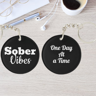 Porte-clés Vibes sobres – Cadeau de motivation pour le rétabl