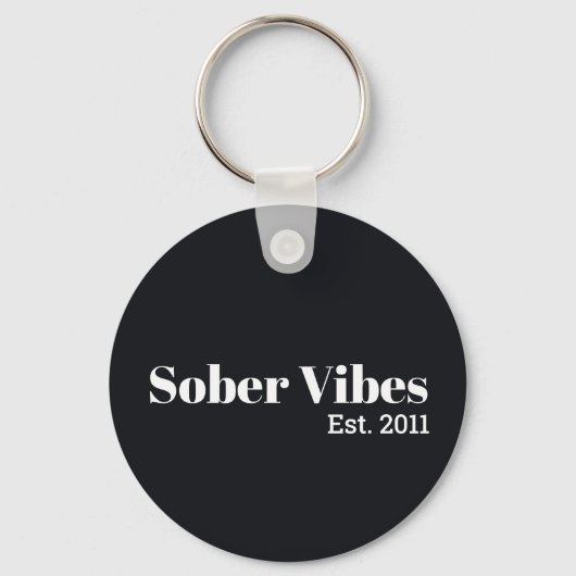 Porte-clés Vibes sobres Date de début de sobriété (Recto)