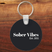 Porte-clés Vibes sobres Date de début de sobriété (Recto)