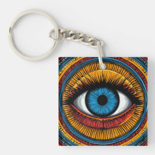 Porte-clés Vibrant Artistique mal conception des yeux