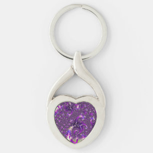 Porte-clés Vibrant Coloré Tripant Groovy Bohème Spirale Fract