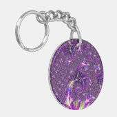 Porte-clés Vibrant coloré Trippy Super Boho Spiral Fractal (Devant gauche)