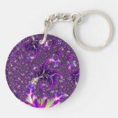 Porte-clés Vibrant coloré Trippy Super Boho Spiral Fractal (Dos)