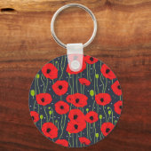 Porte-clés Vibrant Modern Red Poppies Pattern Art (Recto)