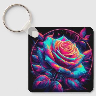 Porte-clés Vibrant Neon Rose