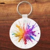 Porte-clés Vibrant Rainbow Paint Splatter Explosion (Verso)