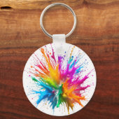 Porte-clés Vibrant Rainbow Paint Splatter Explosion (Recto)