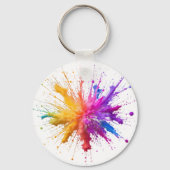 Porte-clés Vibrant Rainbow Paint Splatter Explosion (Verso)