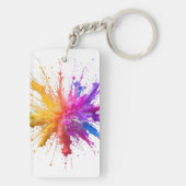 Porte-clés Vibrant Rainbow Paint Splatter Explosion (Dos)
