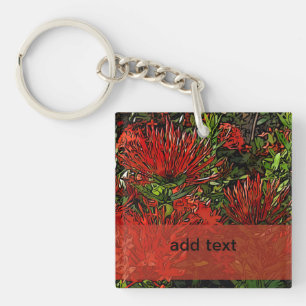 Porte-clés Vibrant Rouge Orange Firebush