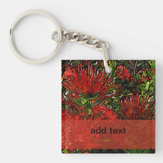 Porte-clés Vibrant Rouge Orange Firebush (Devant)
