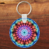 Porte-clés Vibrant Tie Dye Kaleidoscope Rainbow Mandala (Recto)