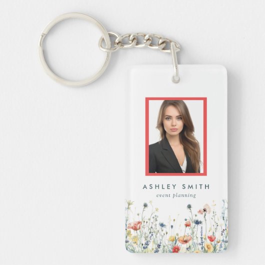 Porte-clés Vibrant Wildflower Identifiant employé (Devant)