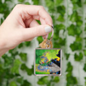 PORTE-CLÉS VIBRATION DE MATTER, FRACTAL WOMAN IN GREEN YELLOW (main)