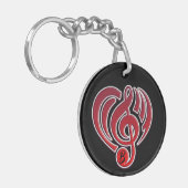 Porte-clés Vibrations Amour musical Coeur rouge Musique Note  (Devant gauche)
