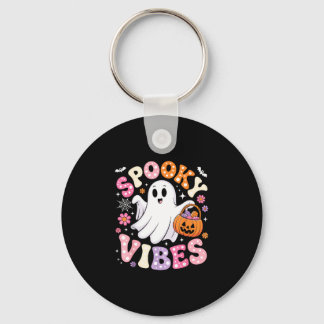 Porte-clés Vibrations effrayantes fantôme rose rétro hallowee
